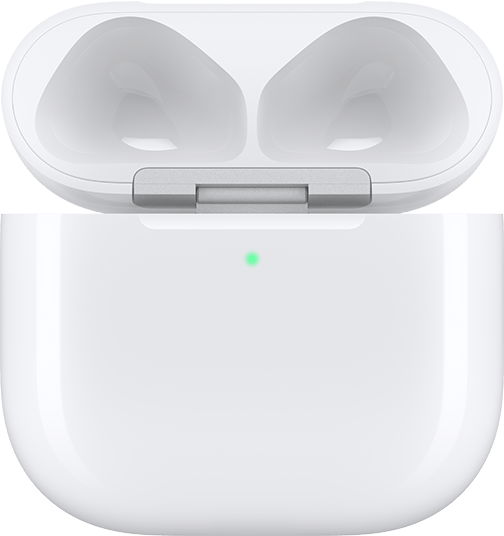 Apple公式のAirPods 4 ANC用A3059充電ケース。イヤーバッドを取り出した状態