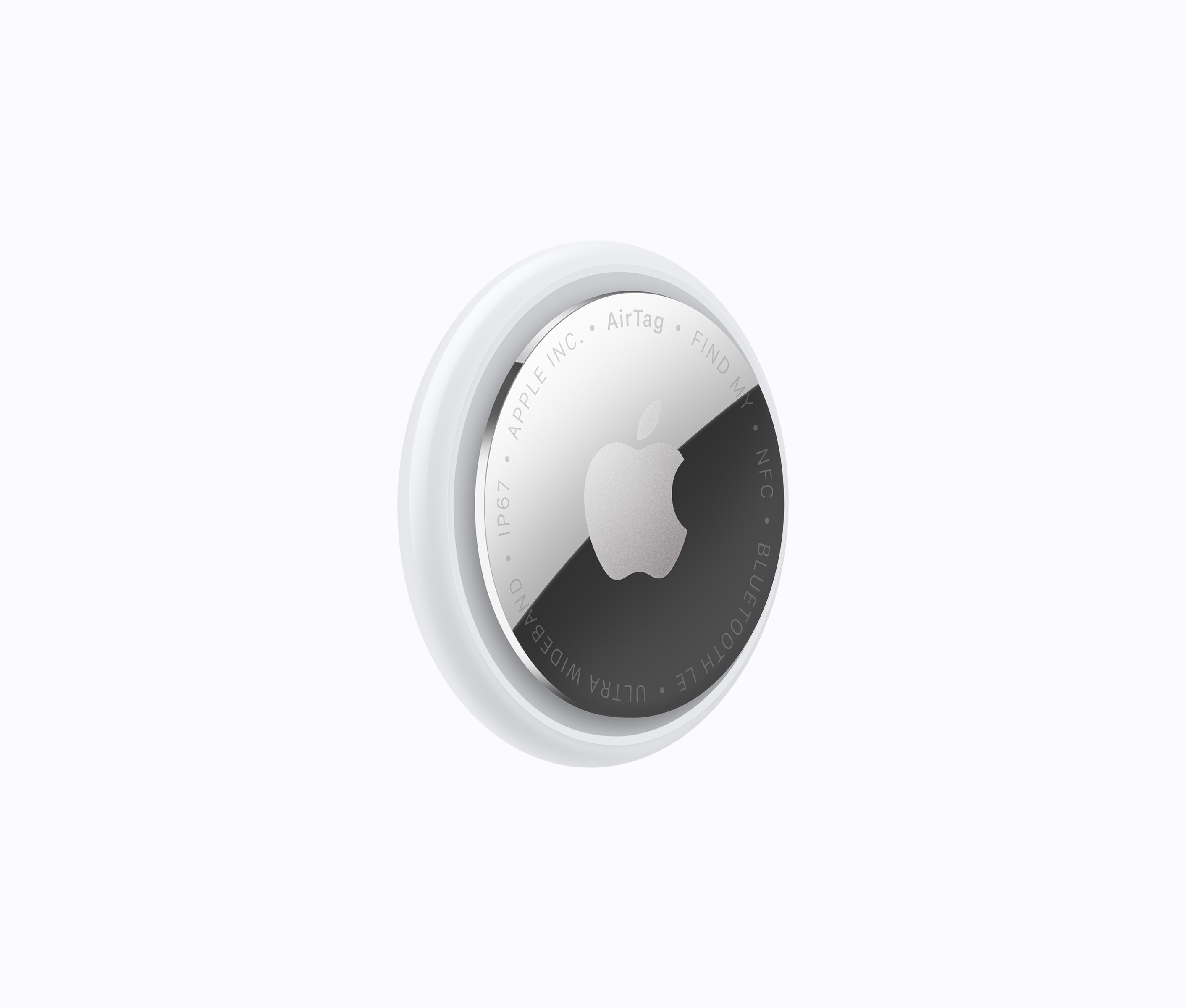 AirTag第2世代の斜めからの外観。2026年1個入り公式販売ページの画像(Apple)