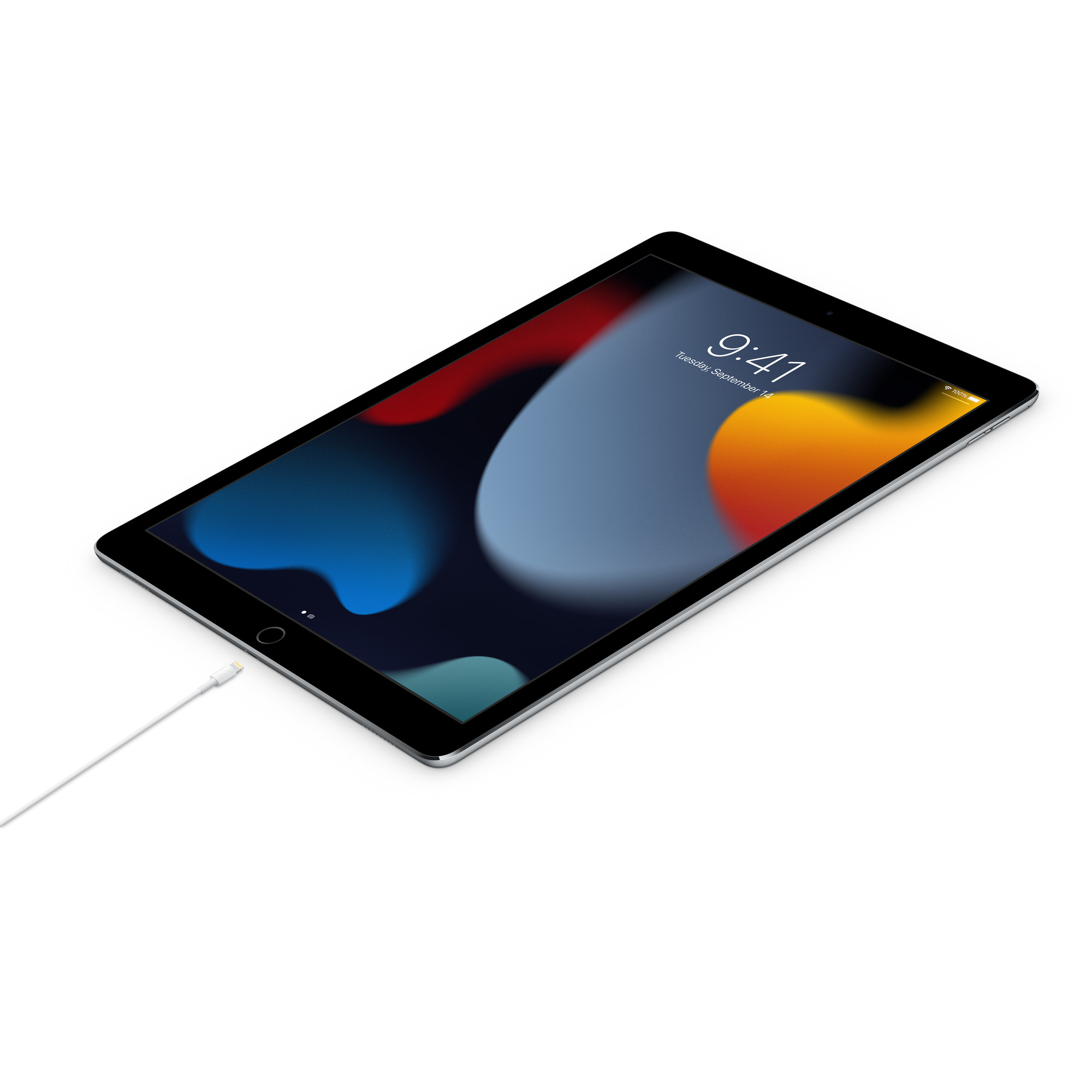 iPadのLightning側への接続イメージ。iPadは付属しない(画像:Apple)