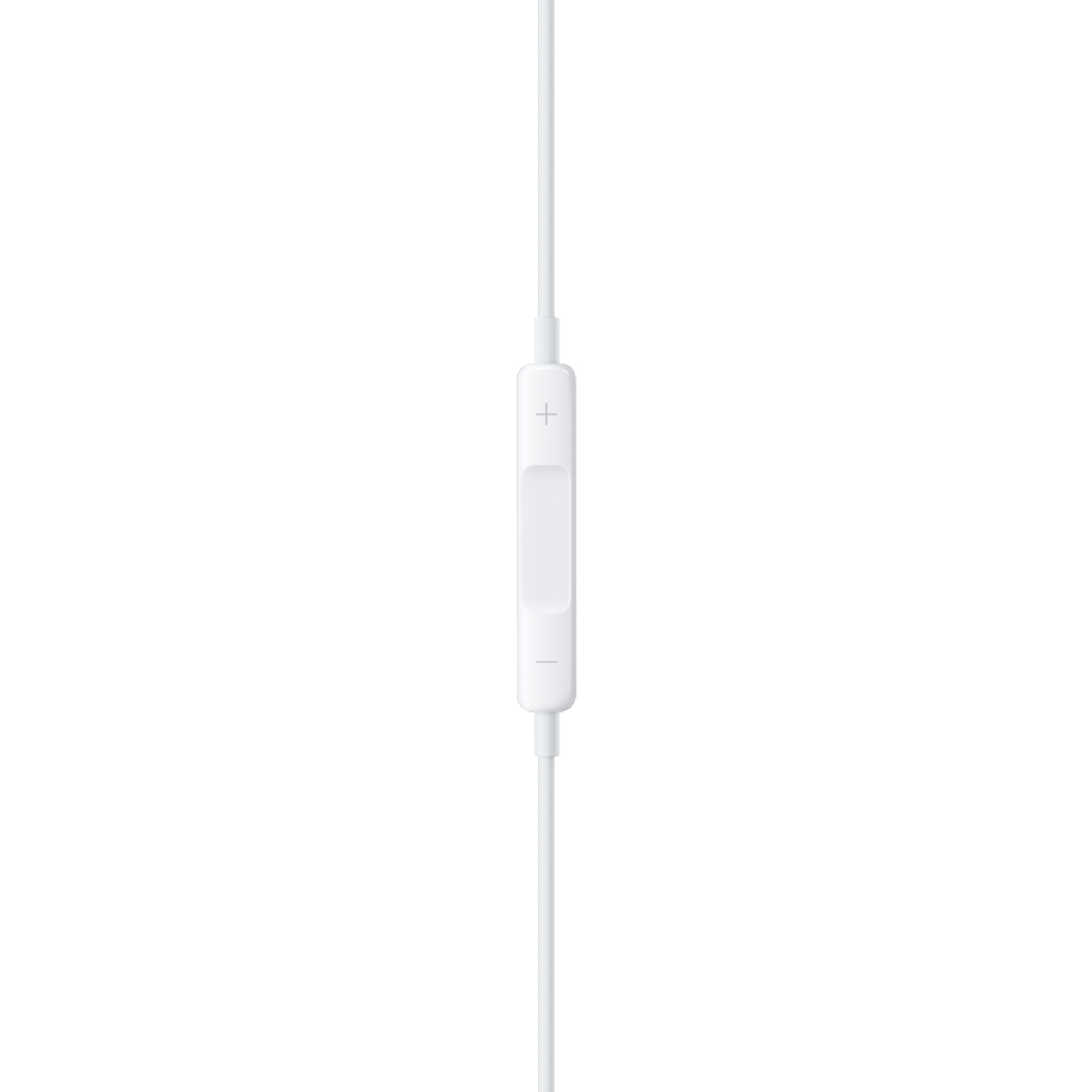 ケーブル上のリモコン。+・中央ボタン・-の配置(画像:Apple)
