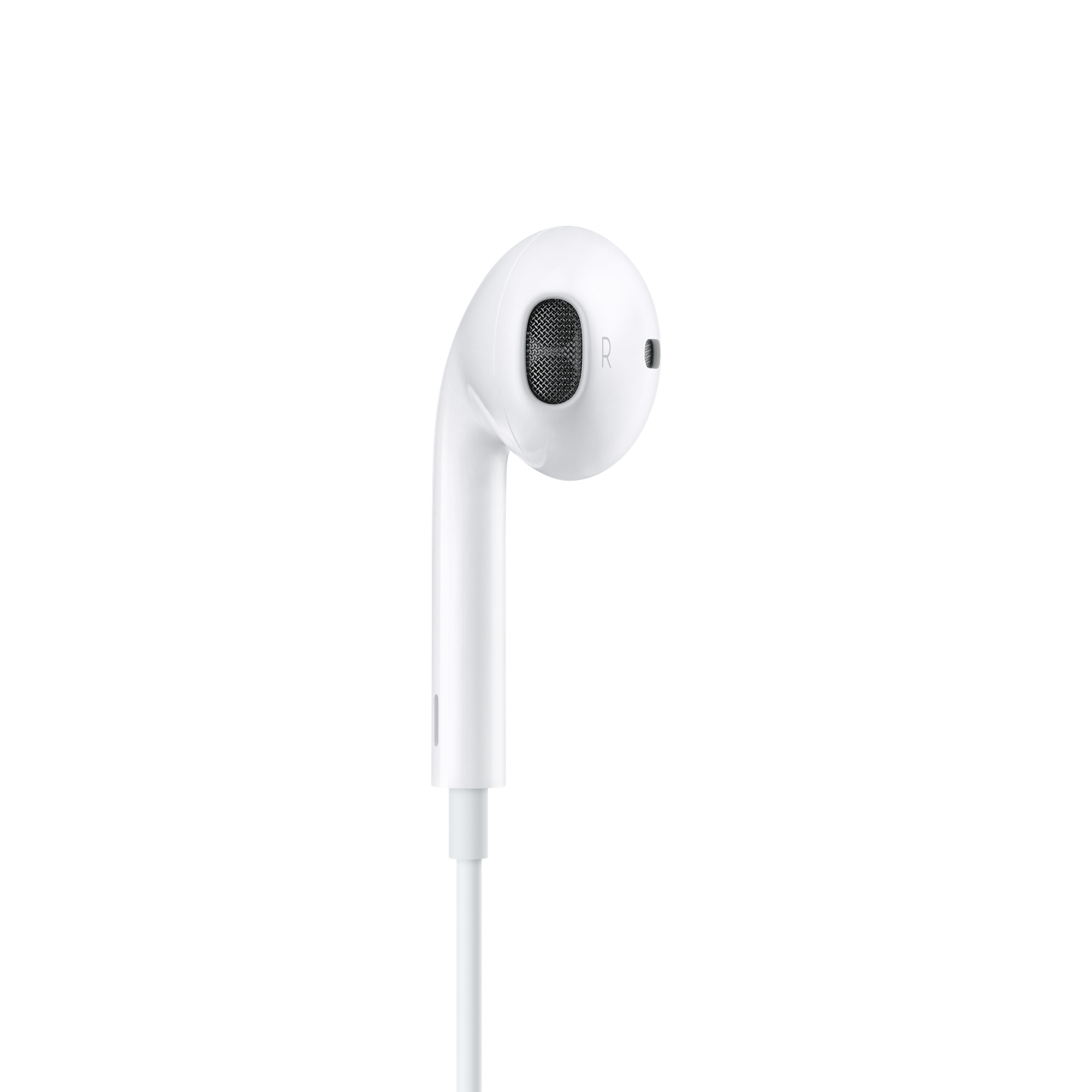 右耳用R表示と音の出口を確認できる接写（画像：Apple）