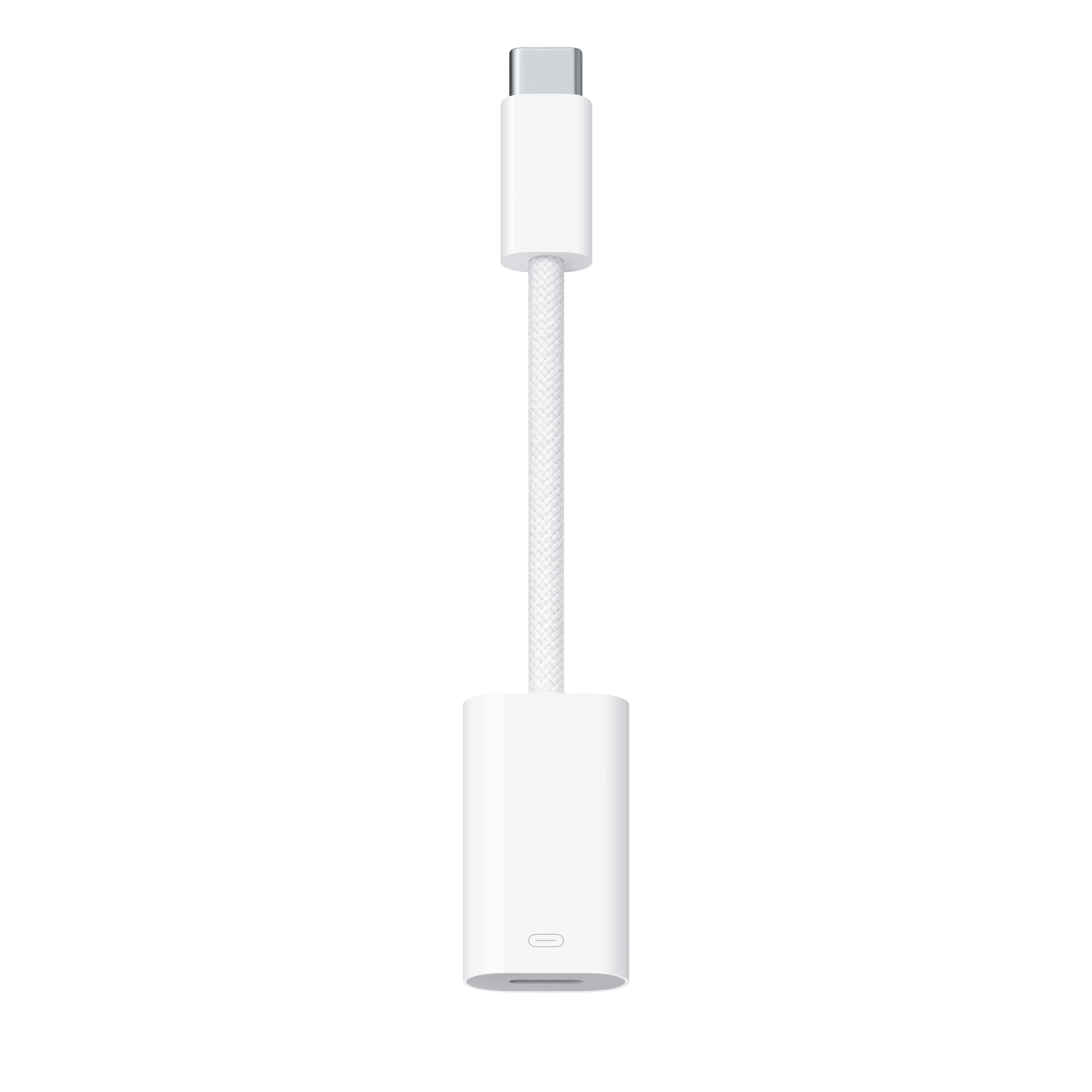 USB-C - Lightningアダプタ全体。USB-CプラグとLightning差込口を編組ケーブルでつないだ形(画像:Apple)