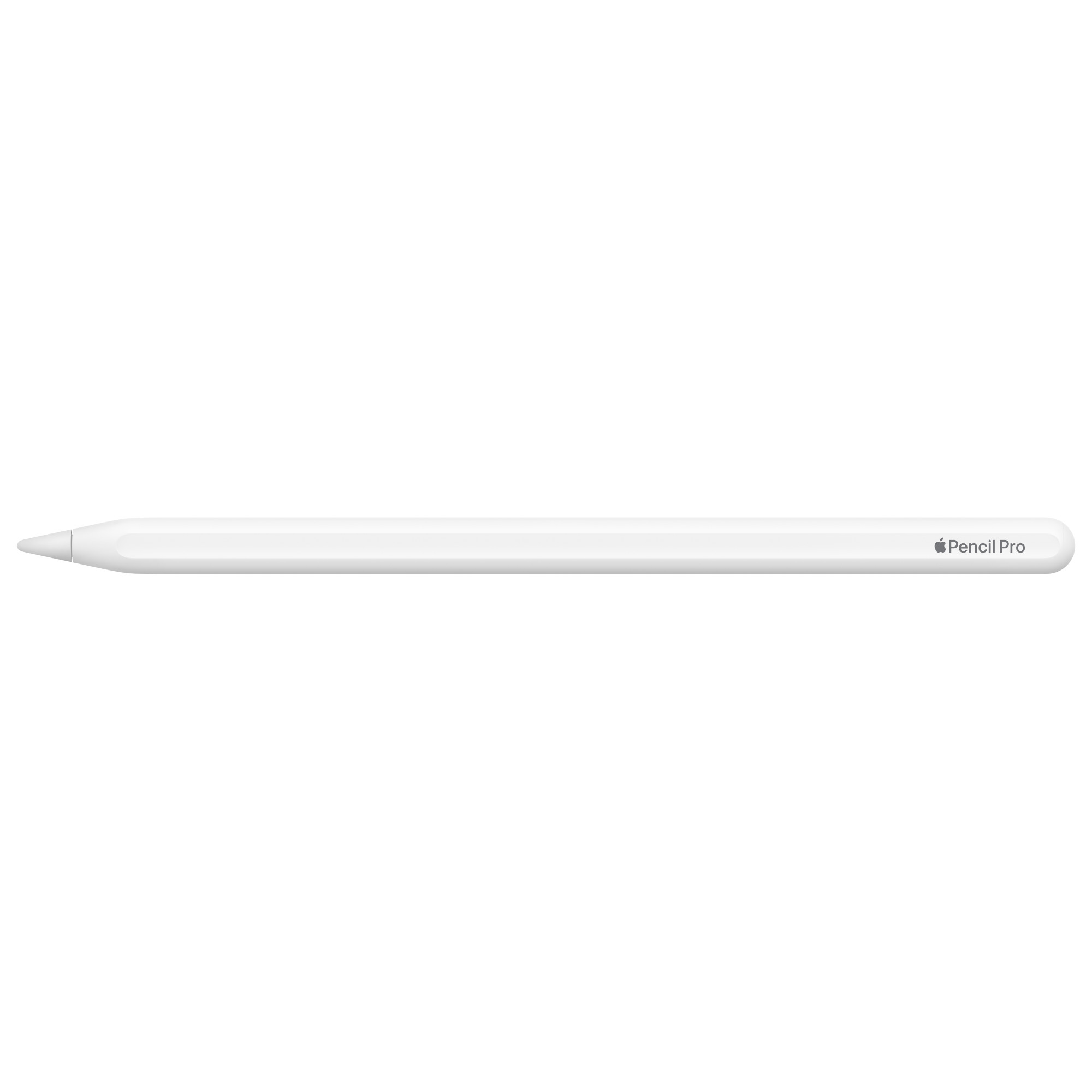 Apple Pencil Proを横から見た公式製品画像。ペン先と平らな側面（画像：Apple）