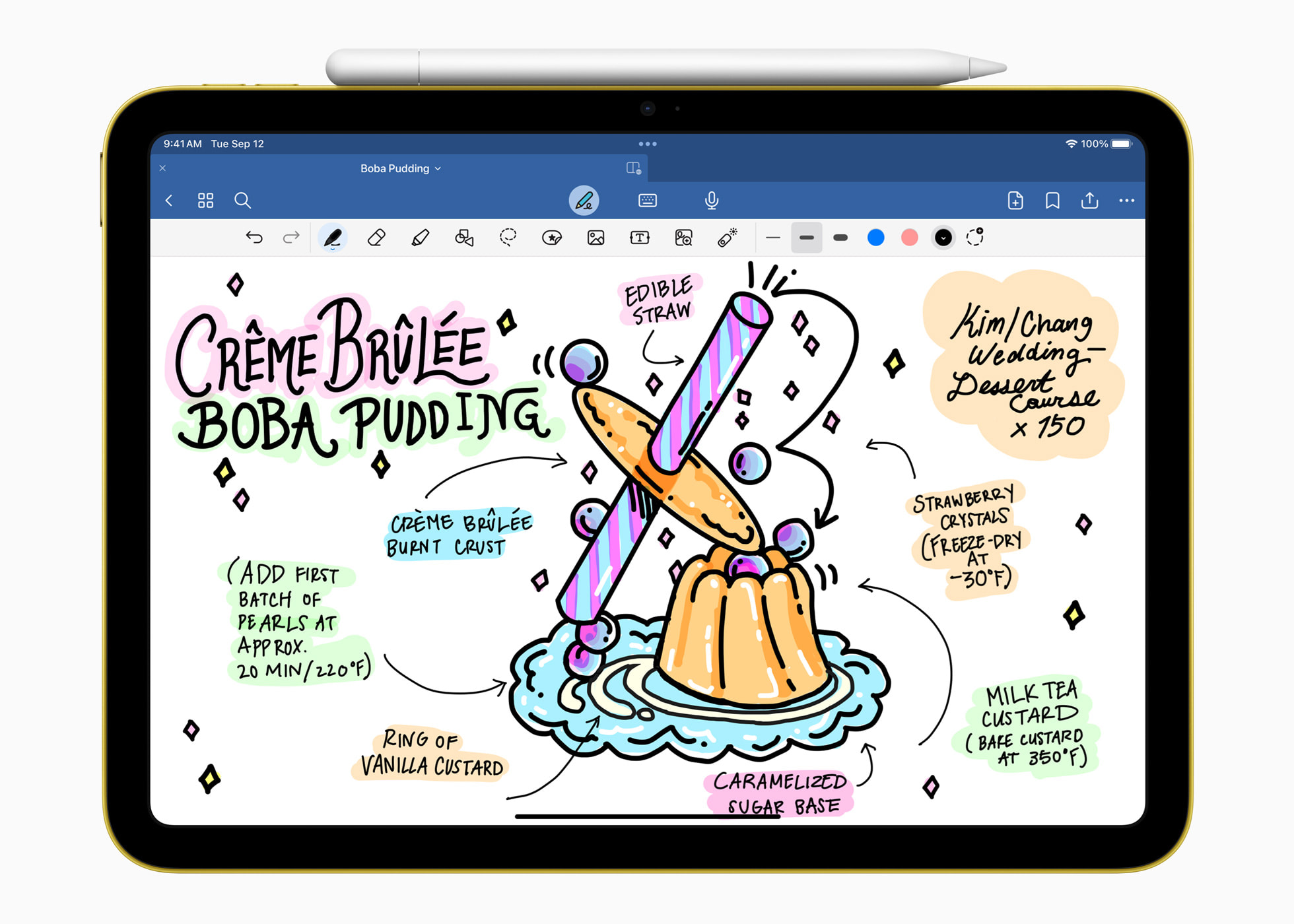 2023年の公式使用例。Goodnotes 6を表示したiPad第10世代とApple Pencil（USB-C）（画像：Apple）