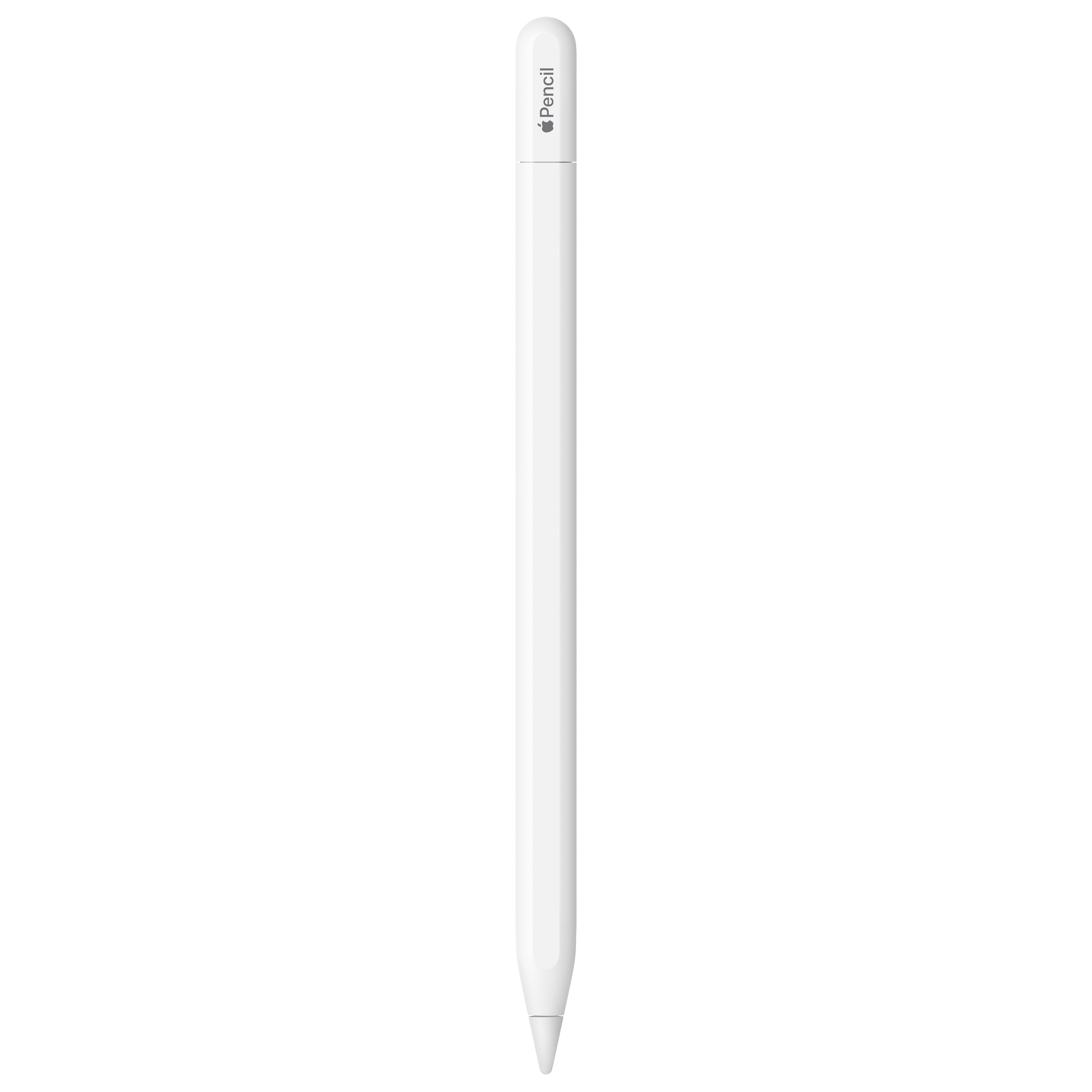 Apple Pencil（USB-C）の閉じた全体。上端にキャップの境目がある（画像：Apple）