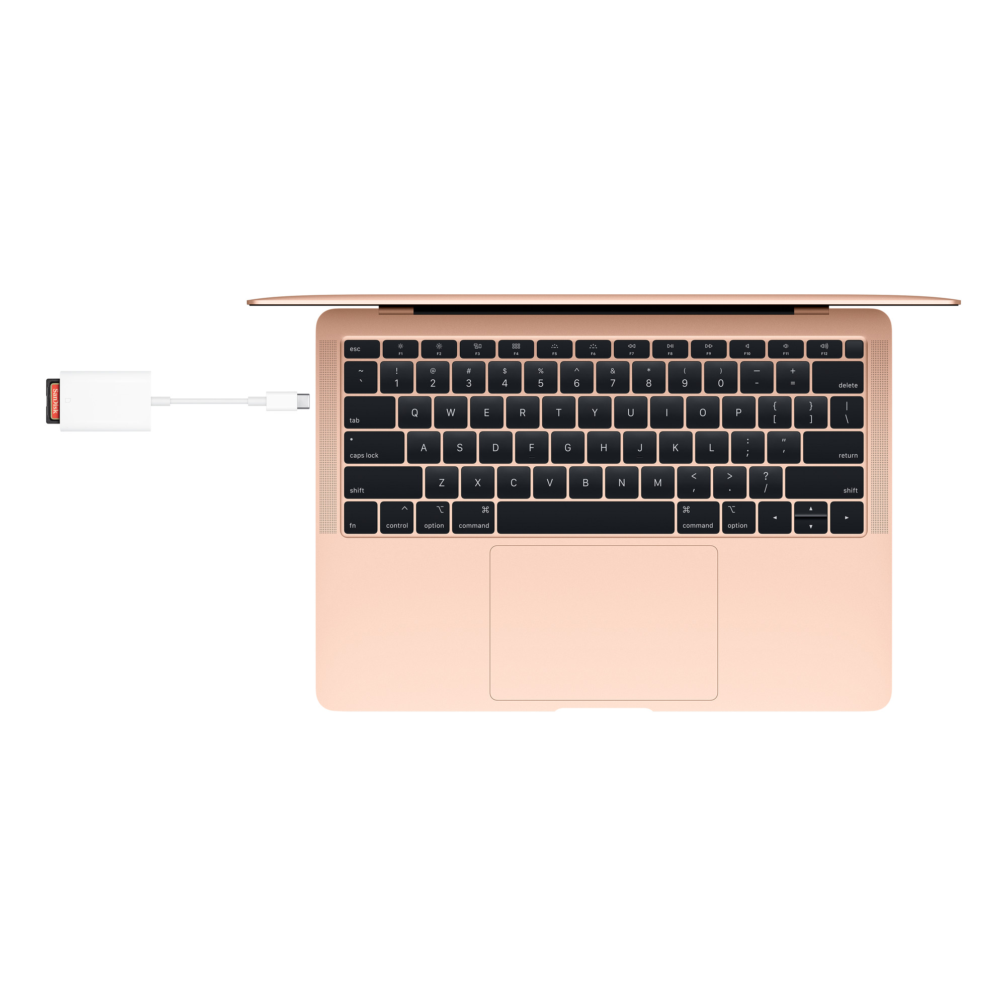 MacとSDカードを使う接続イメージ。パソコン・カードは付属しない(画像:Apple)