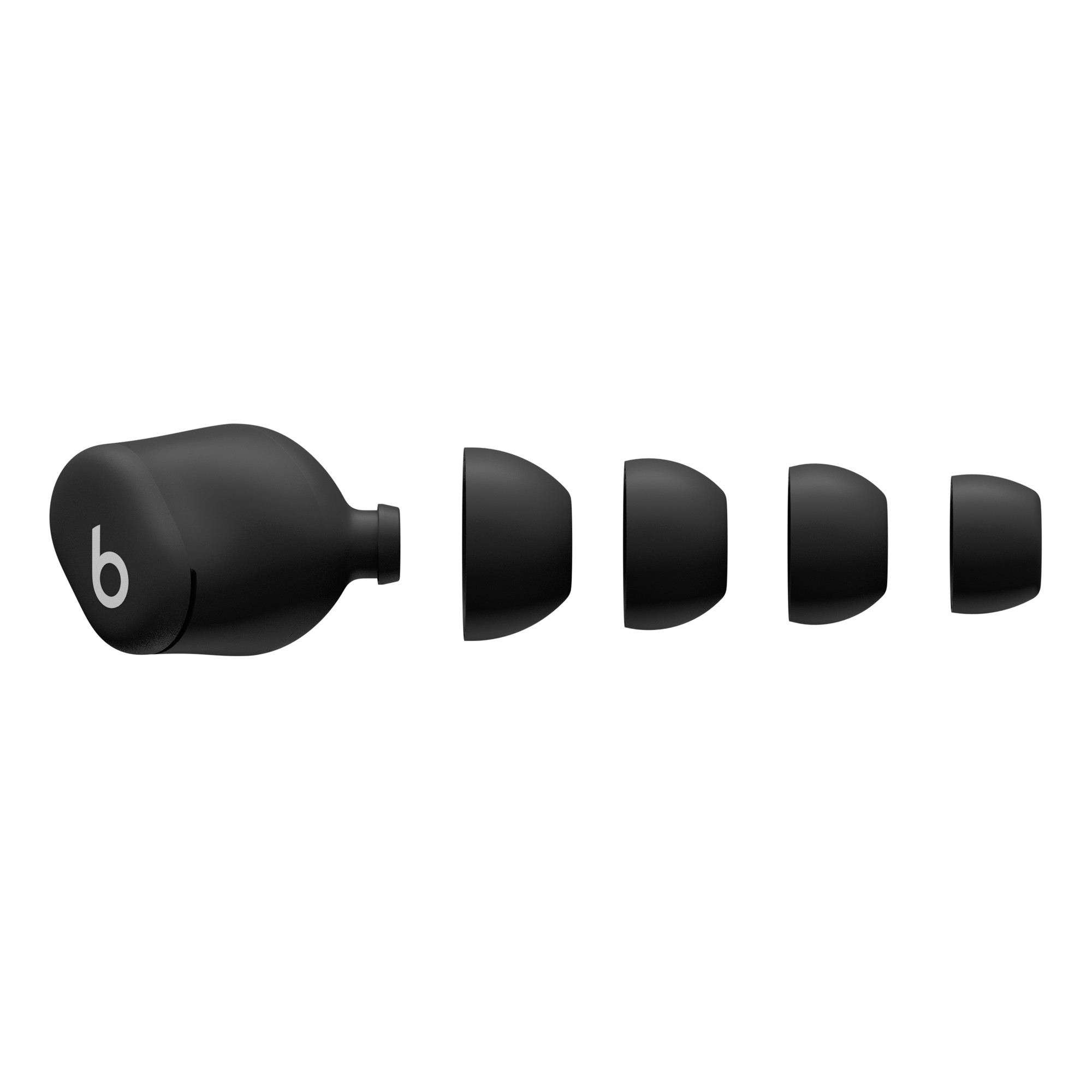 イヤーバッド本体とXS・S・M・Lの4サイズのチップ（画像：Beats／Apple）