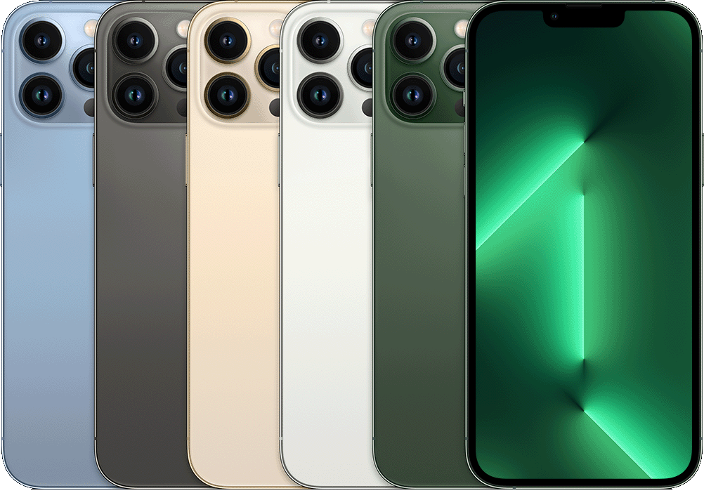 Apple公式のiPhone 13 Pro Max全5色の背面と前面