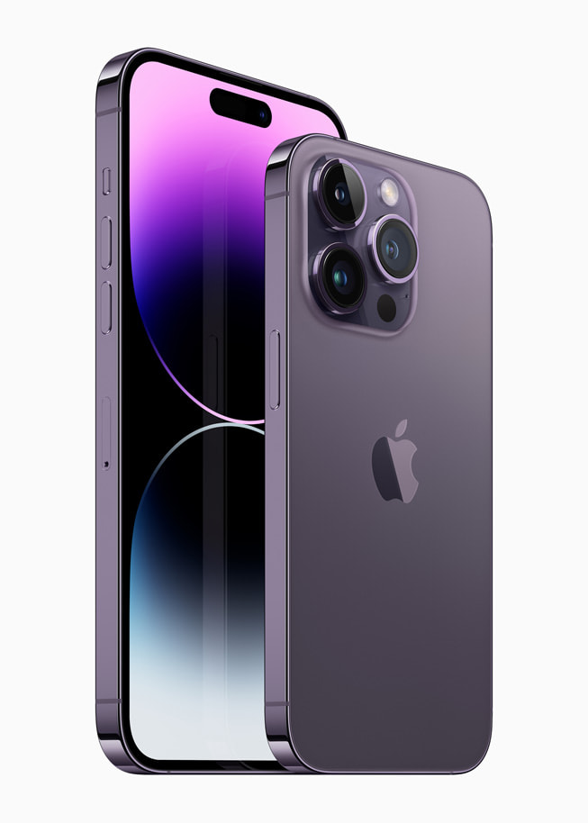 Apple公式発表のディープパープルのiPhone 14 ProとiPhone 14 Pro Max