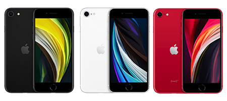 Apple技術仕様に掲載されたiPhone SE第2世代の3色の前面と背面