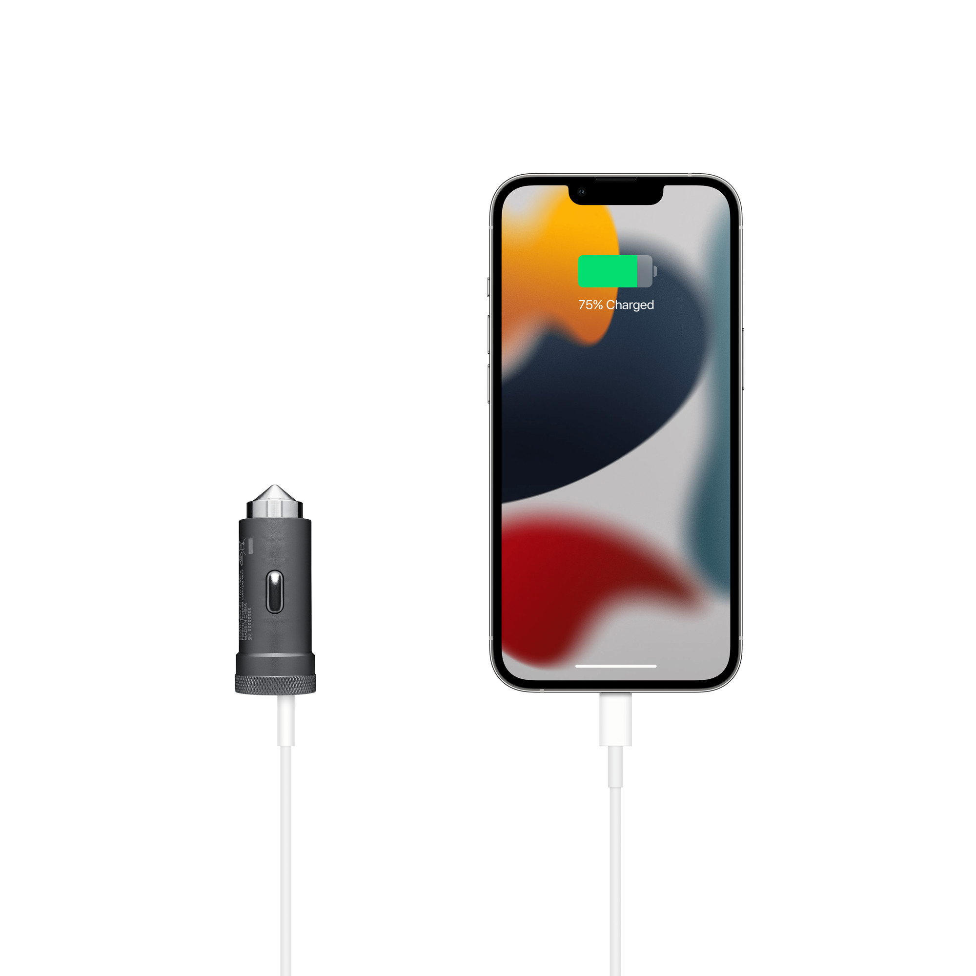 iPhoneとの充電使用イメージ。端末とケーブルは同梱物ではない（画像：mophie／Apple Store）