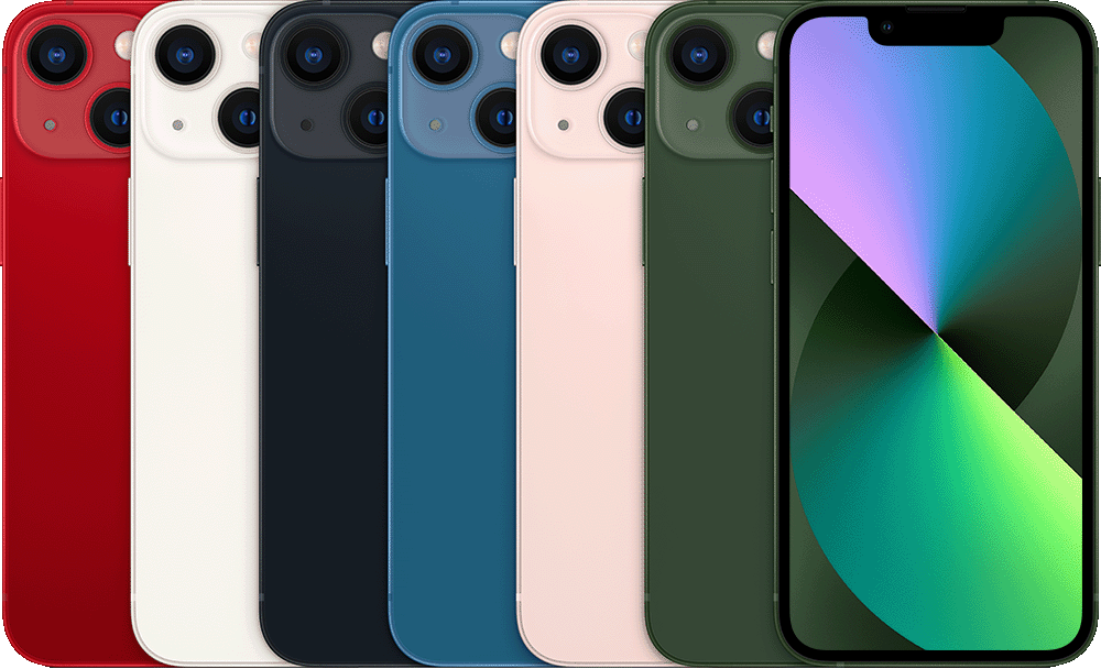 Apple公式のiPhone 13 mini各色の外観