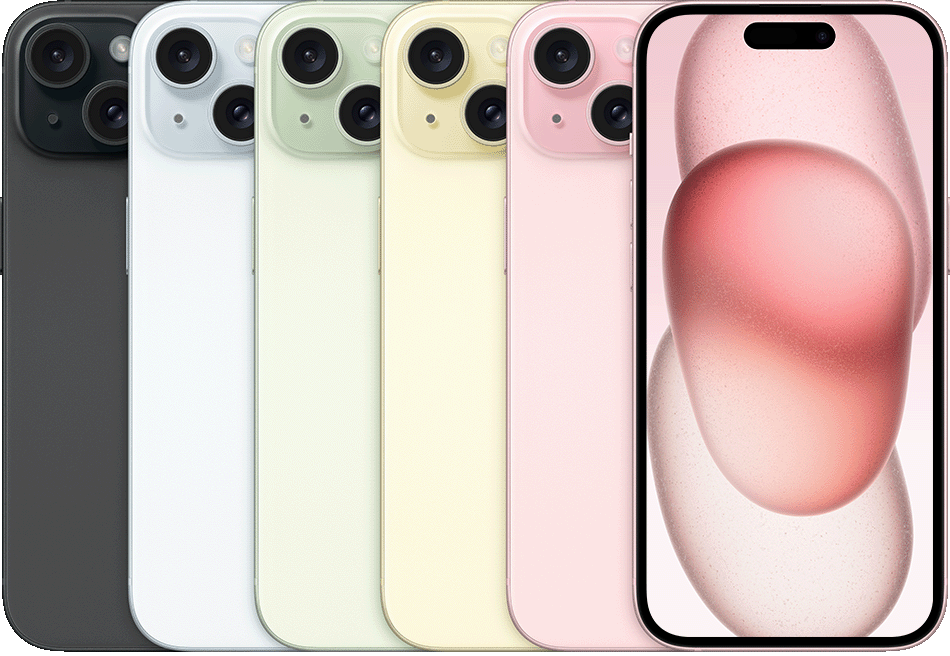 Apple公式のiPhone 15各色の外観