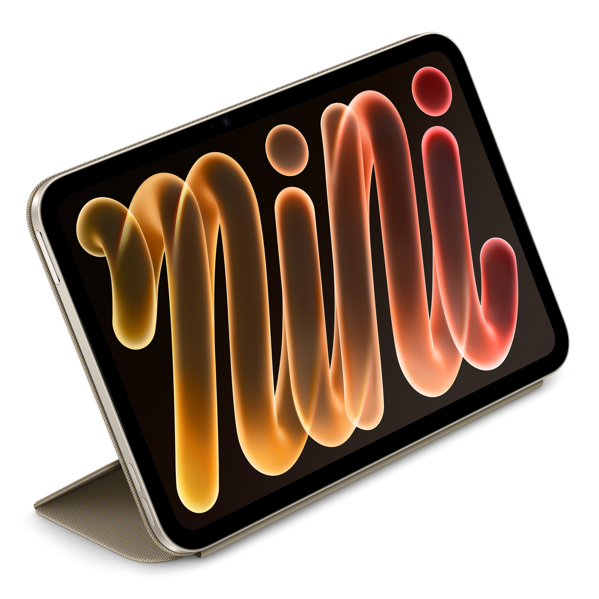 トープを装着し、画面を起こした横向きスタンド状態（画像：Apple）